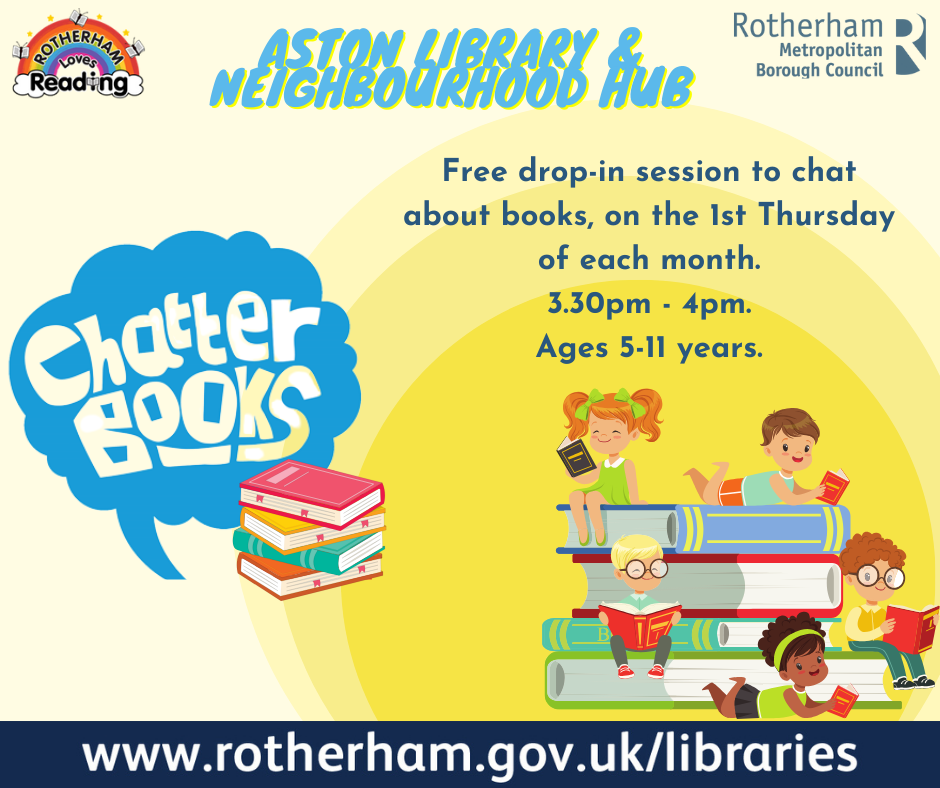 Aston Library and Neighbourhood Hub free Chatterbooks drop-in sessions.