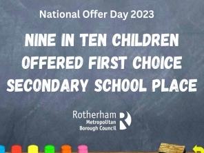 Nine in ten children have been offered their first choice Secondary School place