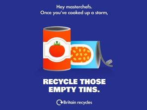 Tins for recycling graphic design