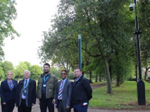 Staff from Rotherham Council with South Yorkshire Police and Crime Commissioner Dr Alan Billings and Cllr Saghir Alam in Clifton Park