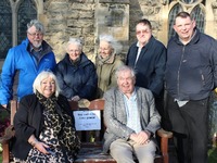 Local Councillors and volunteers from St Leonards Church at the new Happy to Chat Bench