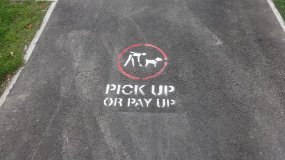 Pick up or pay up stencil