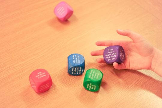 Conversation starters dice