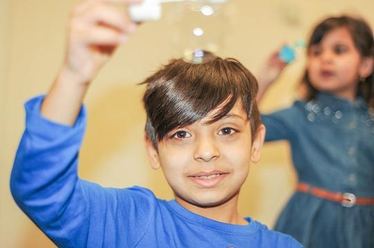 Children with bubbles