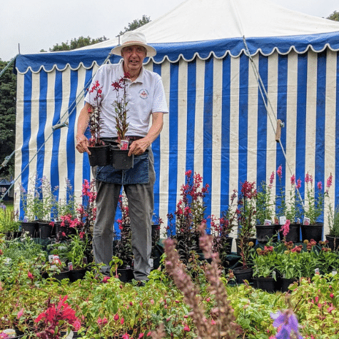 Gardener infront of his tent at Rotherham Show