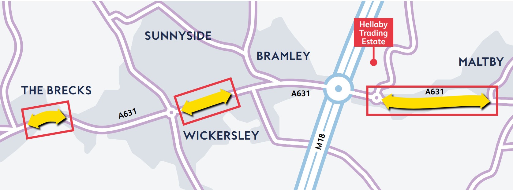  road map between maltby and rotherham