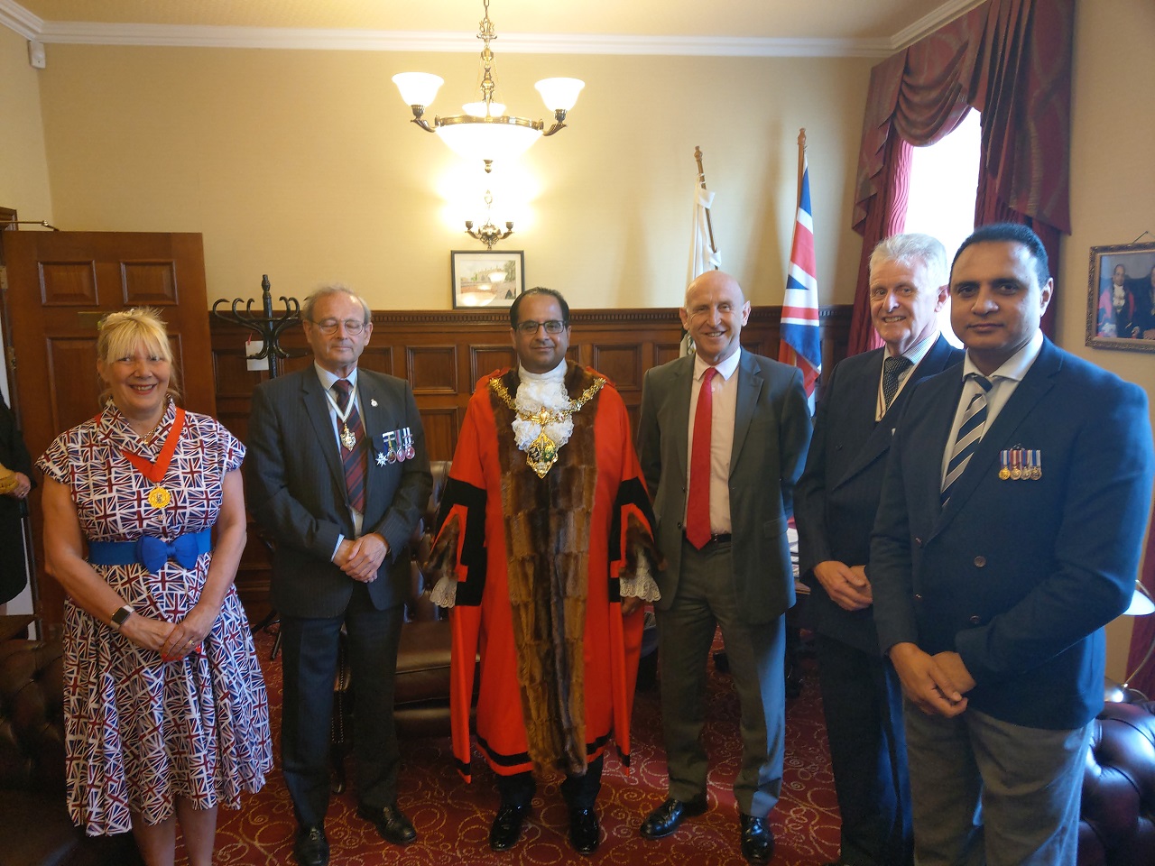 The Mayor and dignitaries inside the Town Hall