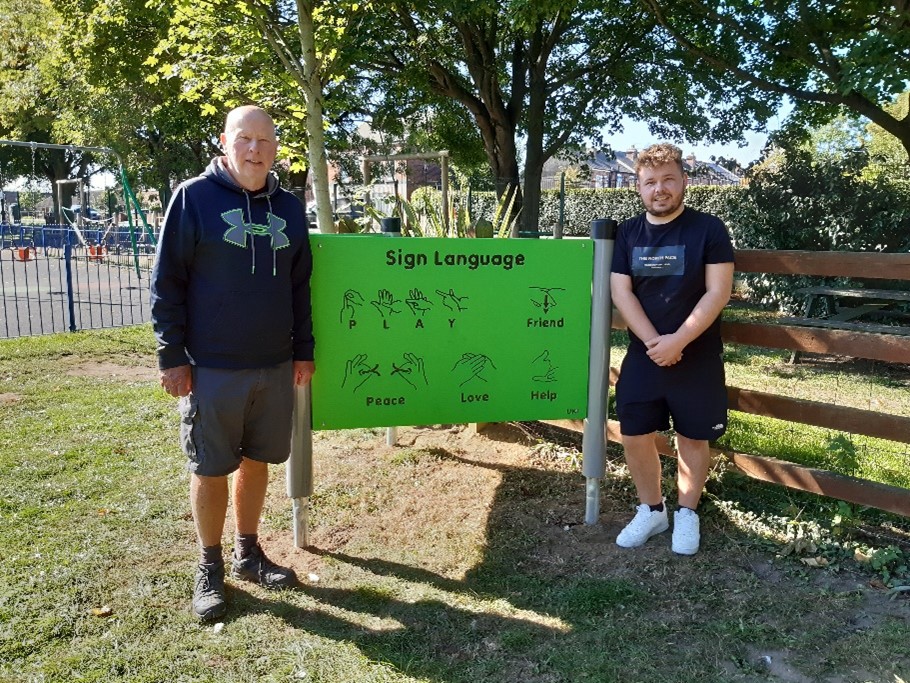 Pictured are Malcolm Brown, Chair of Bramley Parish Council (left) and Ward Councillor, Councillor Lewis Mills (Bramley and Ravenfield ward) on the right.