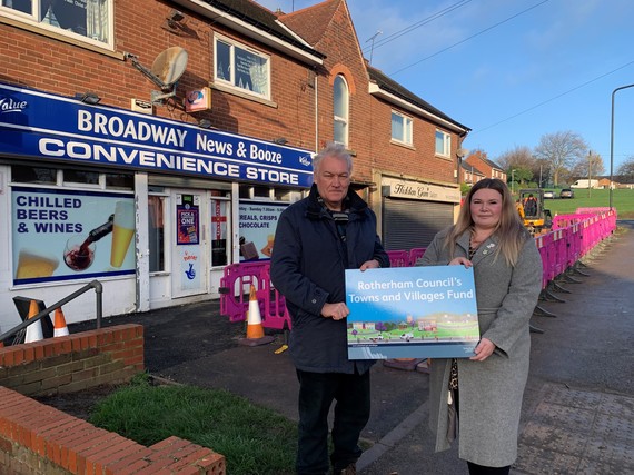 Ward Councillors for Swinton Rockingham pictured at Broadway, as works start