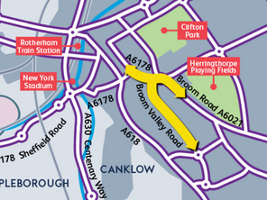 A map of the Broom Road Cycling route