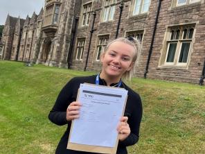 Charlotte Travis of Thomas Rotherham College achieved four A*