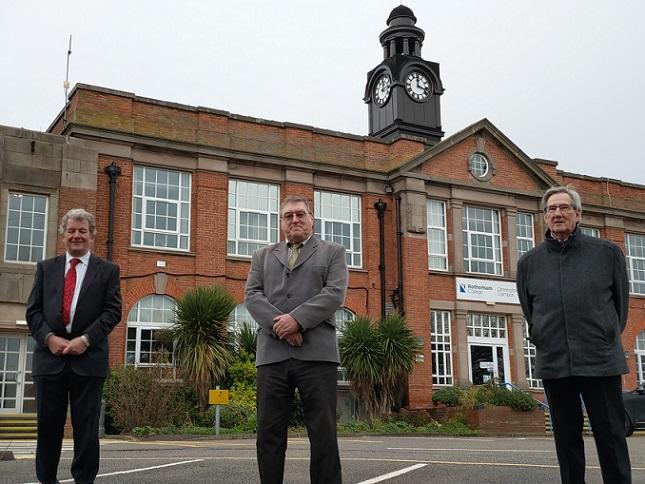 Cllr Gordon Watson, Cllr John Vjestica and Parish Cllr Dave Smith at Dinnington Campus