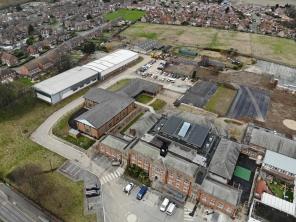 An aerial photo of Elements Academy at the former Dinnington Campus site