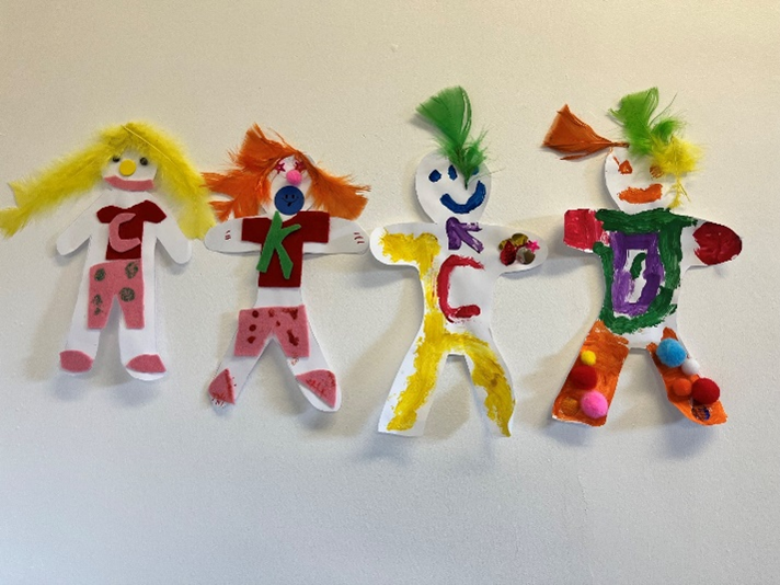 Paper crafts made in family time.