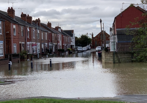 A flooded street