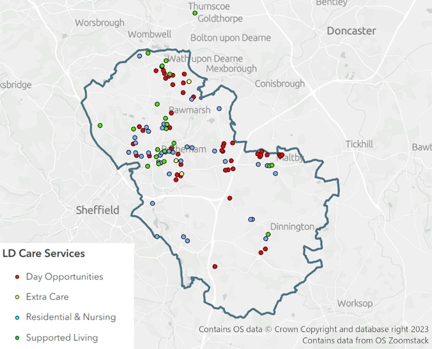 Figure 3 map of current service provision supporting people with a learning disability or autism