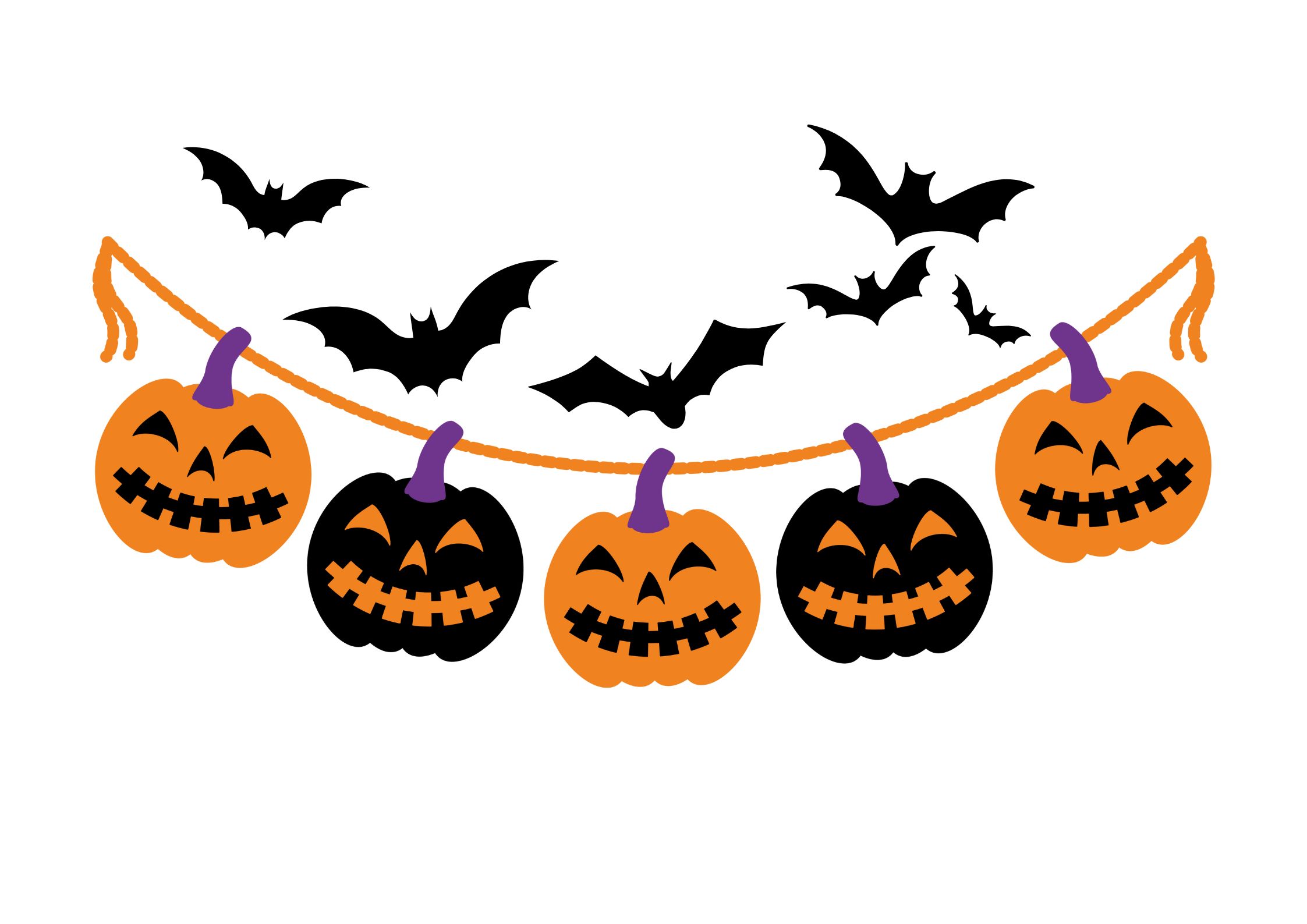 Pumpkin Halloween hanger with bats flying above it
