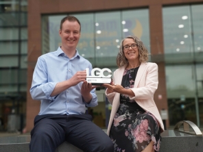 Council Leader, Councillor Chris Read and Chief Executive, Sharon Kemp with the LGC award