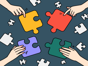 Jigsaw pieces in a jigsaw in progress