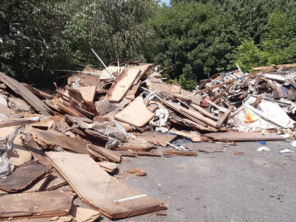Several mounds of flytipping.