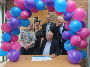 Vicky Wilkinson, Sam Longley, Ben Anderson, Michael Wright and Cllr David Roche