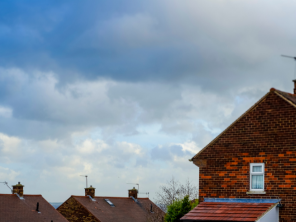 Roofs of houses.