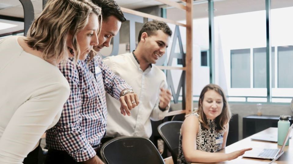 group of people working