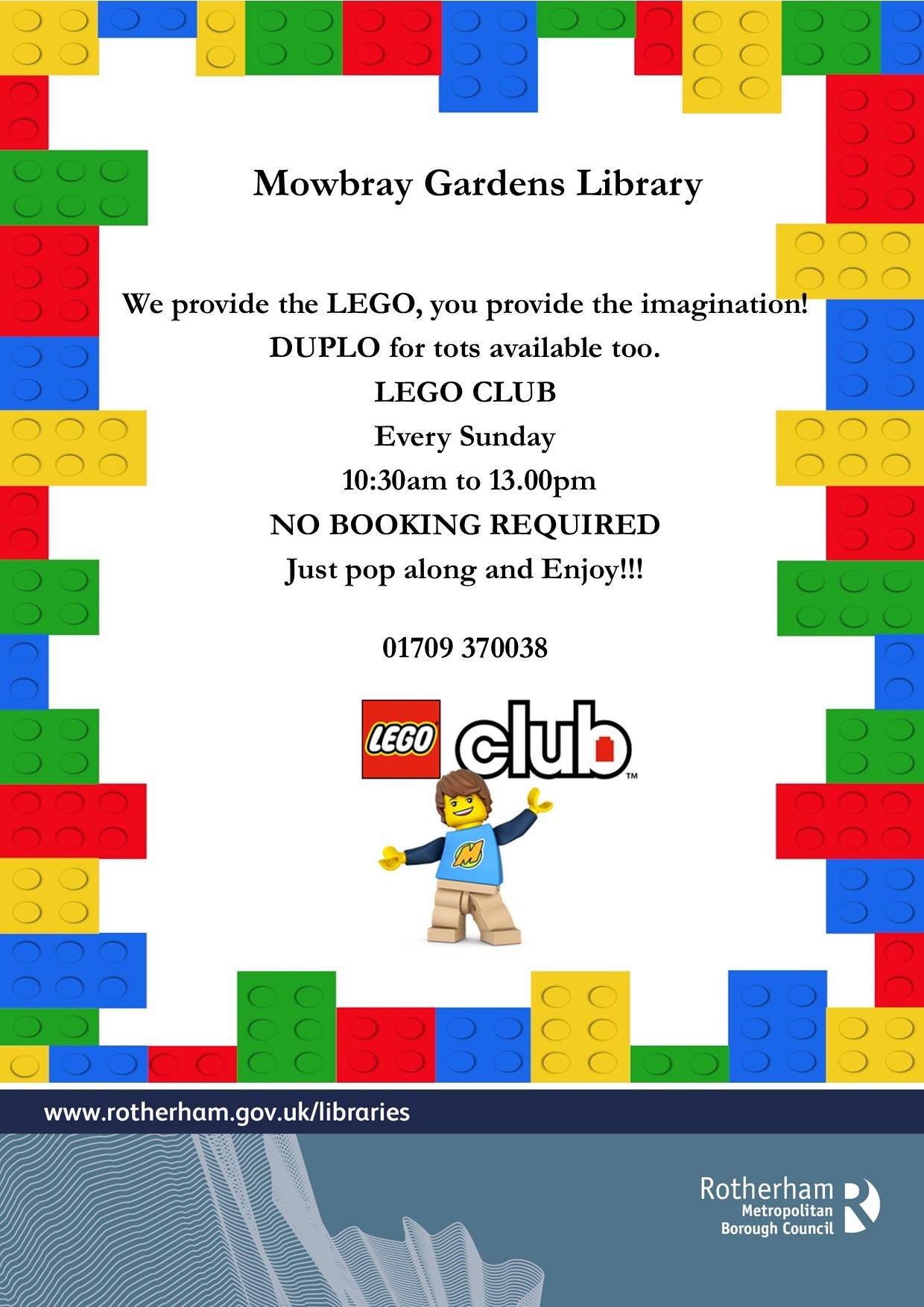 Mowbray Gardens Lego Club poster and details