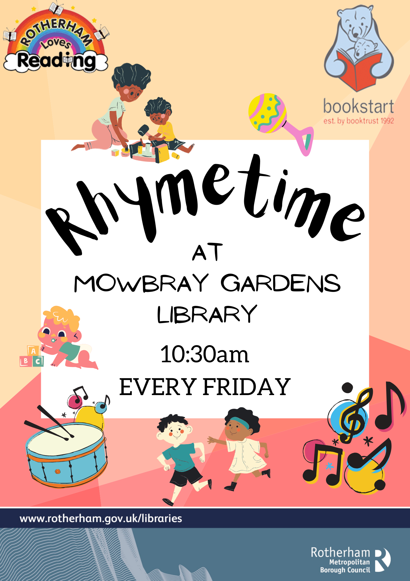 Rhymetime poster with details of the weekly event