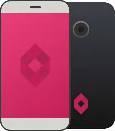 photo of a pink and black mobile phone