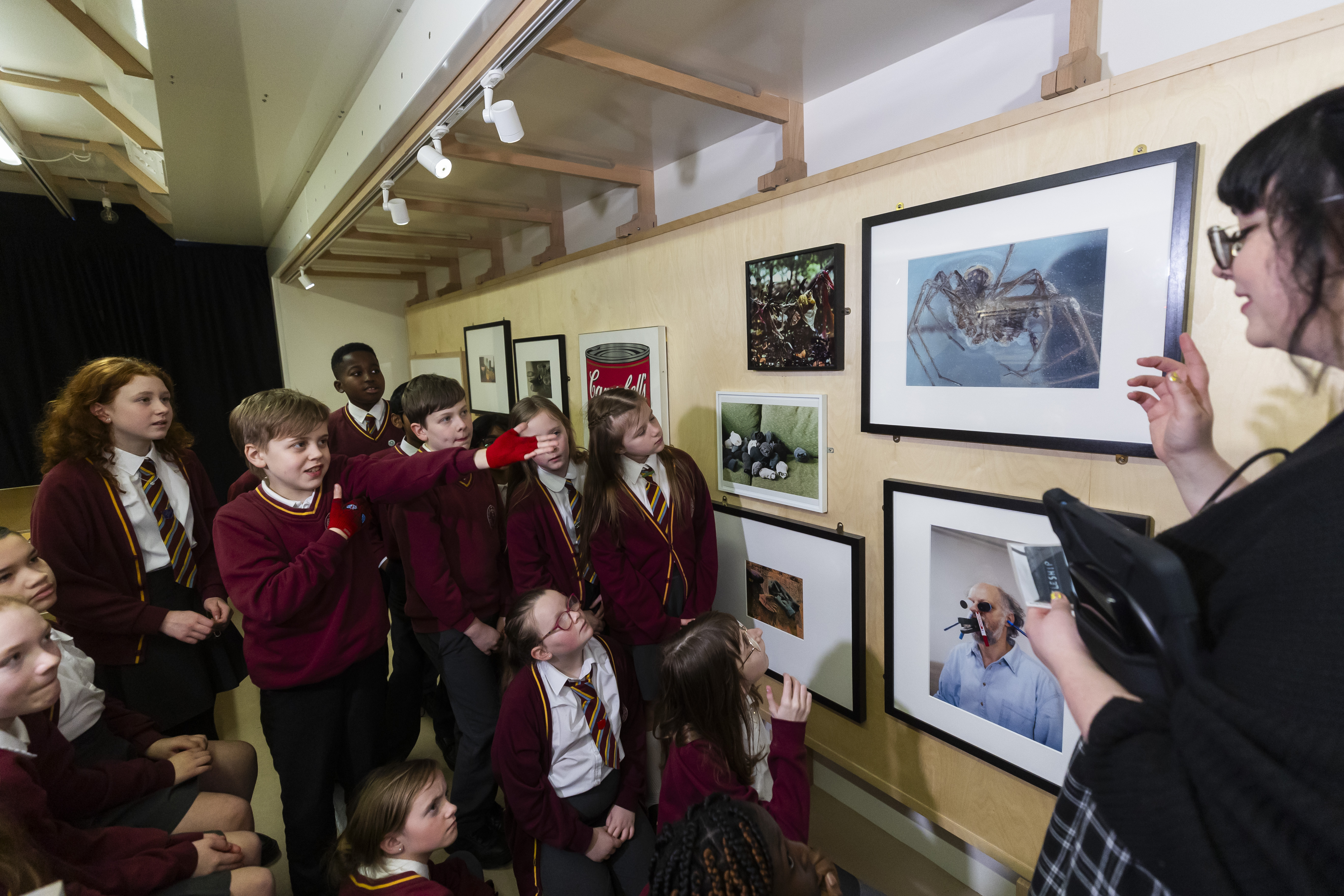 Children looking at art