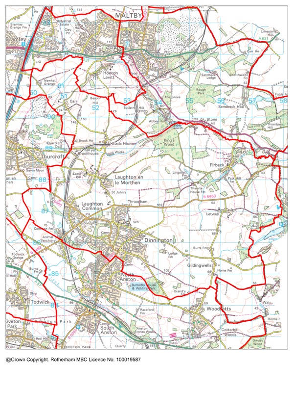Dinnington ward map