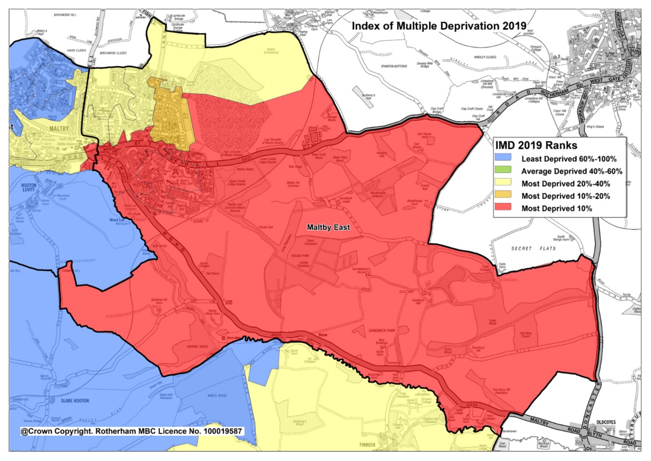 Maltby East IMD map