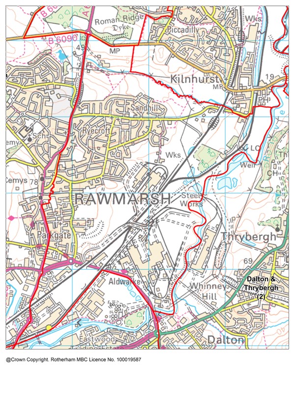 Rawmarsh East ward map