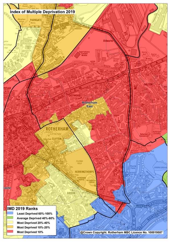 Rotherham East IMD map
