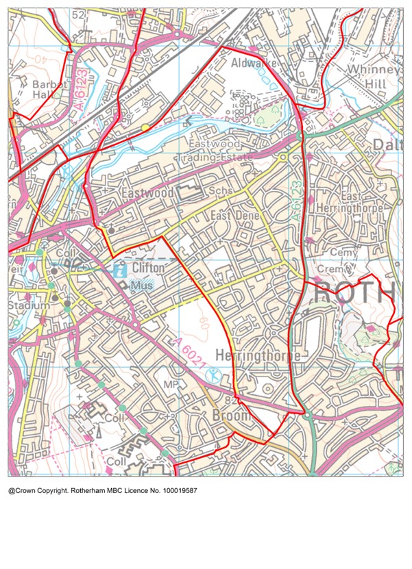 Rotherham East ward map