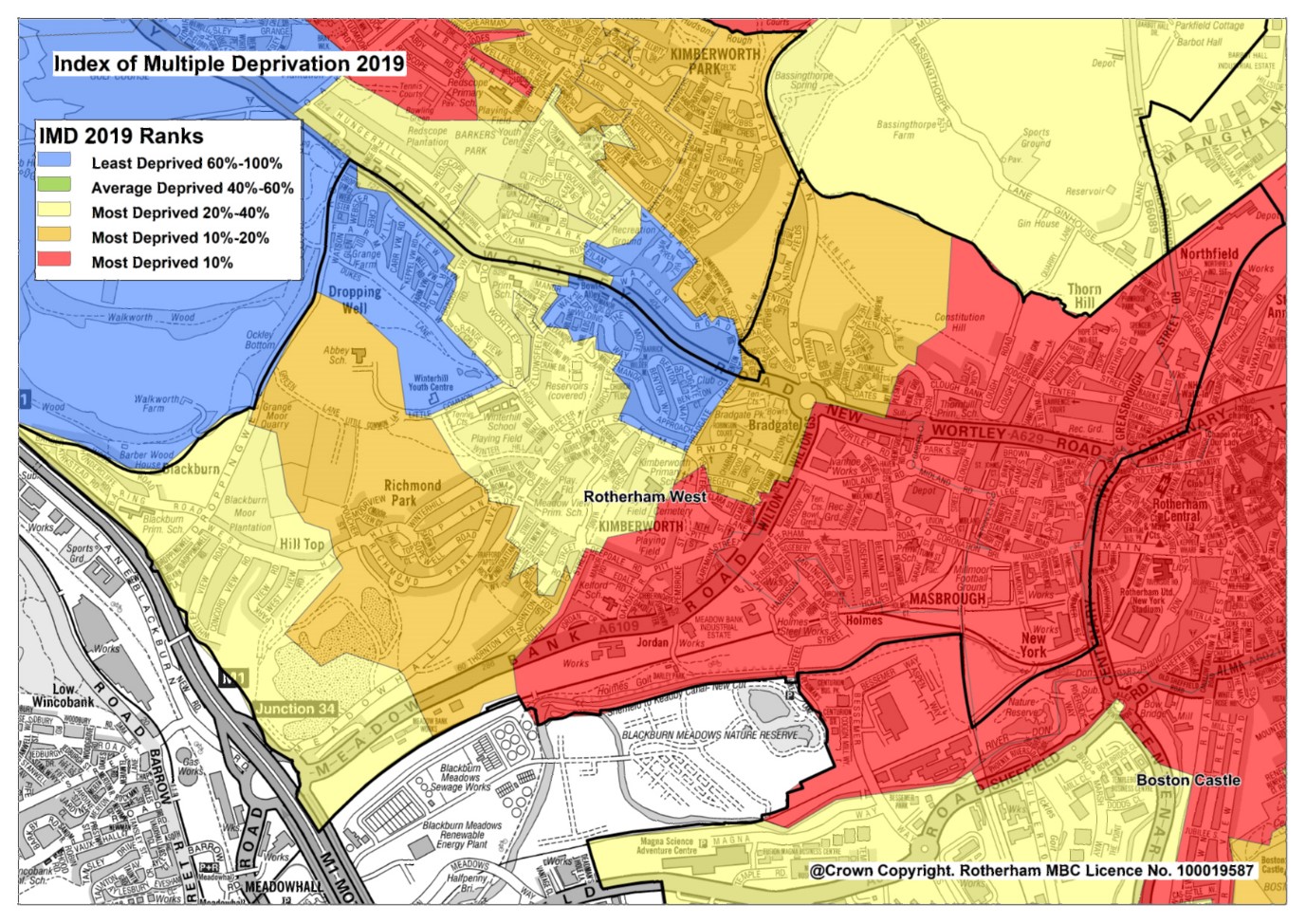 Rotherham West ward map