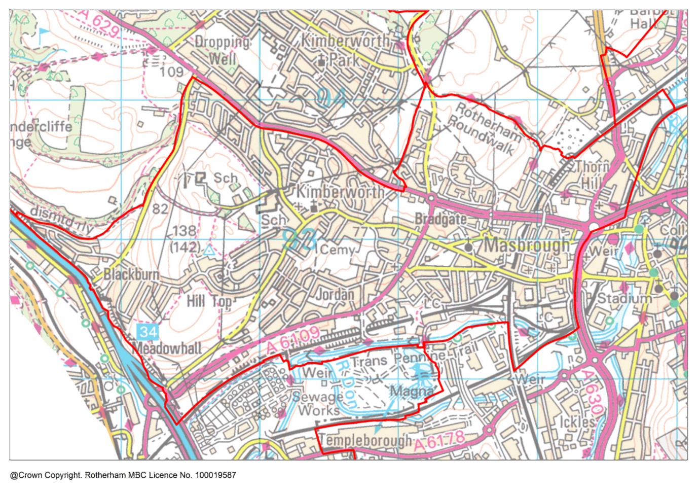 Rotherham West ward map
