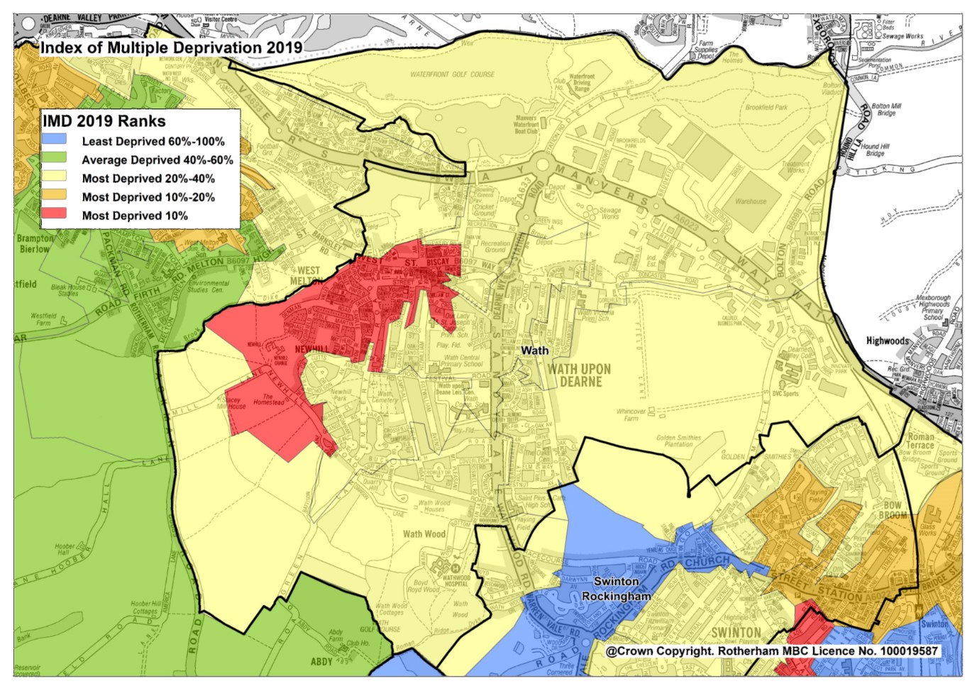 Wath ward IMD map