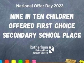 Nine in ten children have been offered their first choice Secondary School place