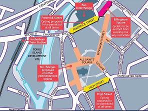 Map to show town centre cycle scheme proposals