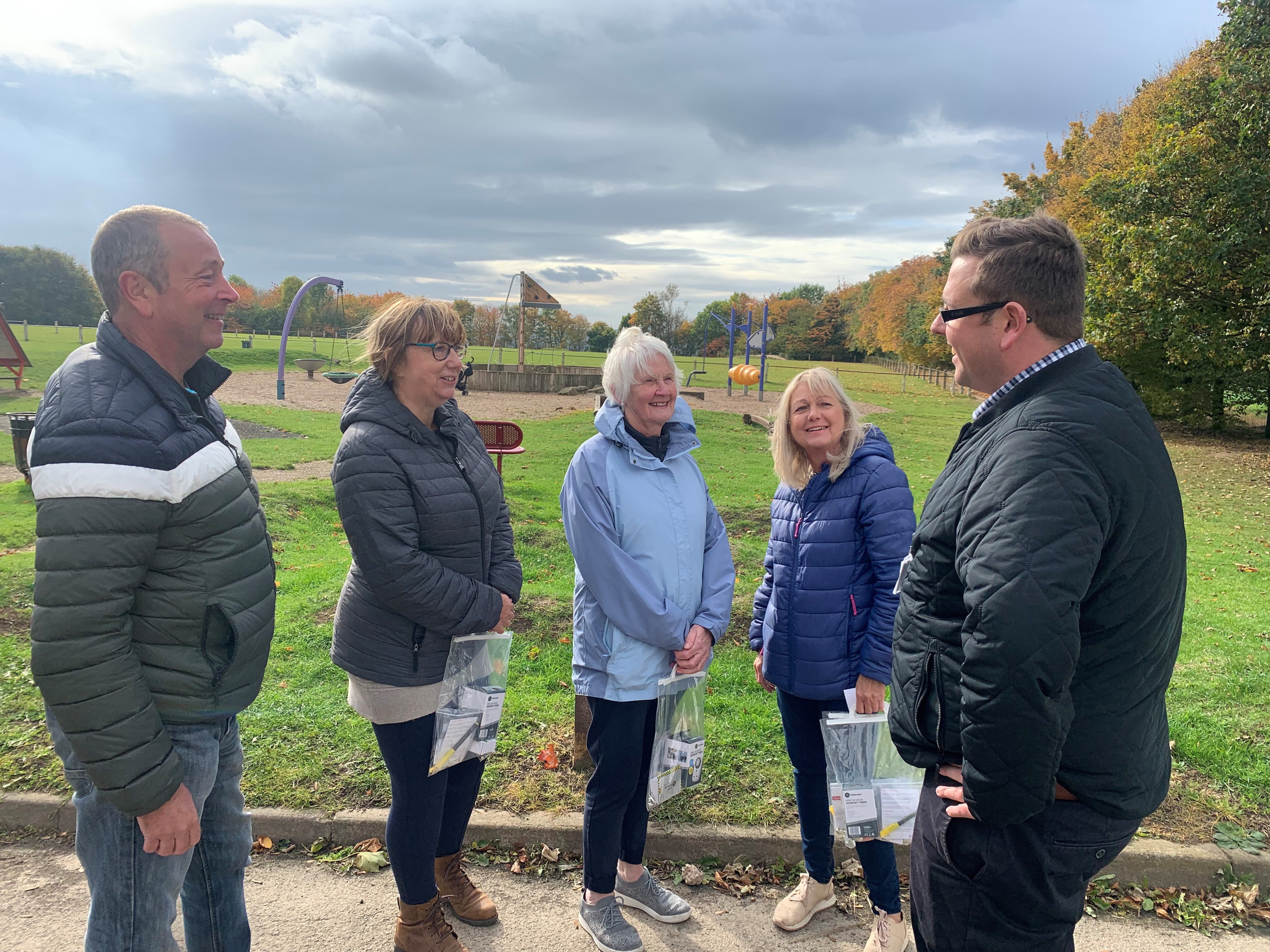 Local residents and cllr tom collingham at the cirme prevention day