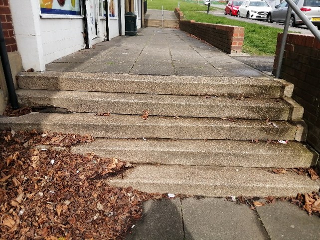 Swinton Site Issues showing old stairs