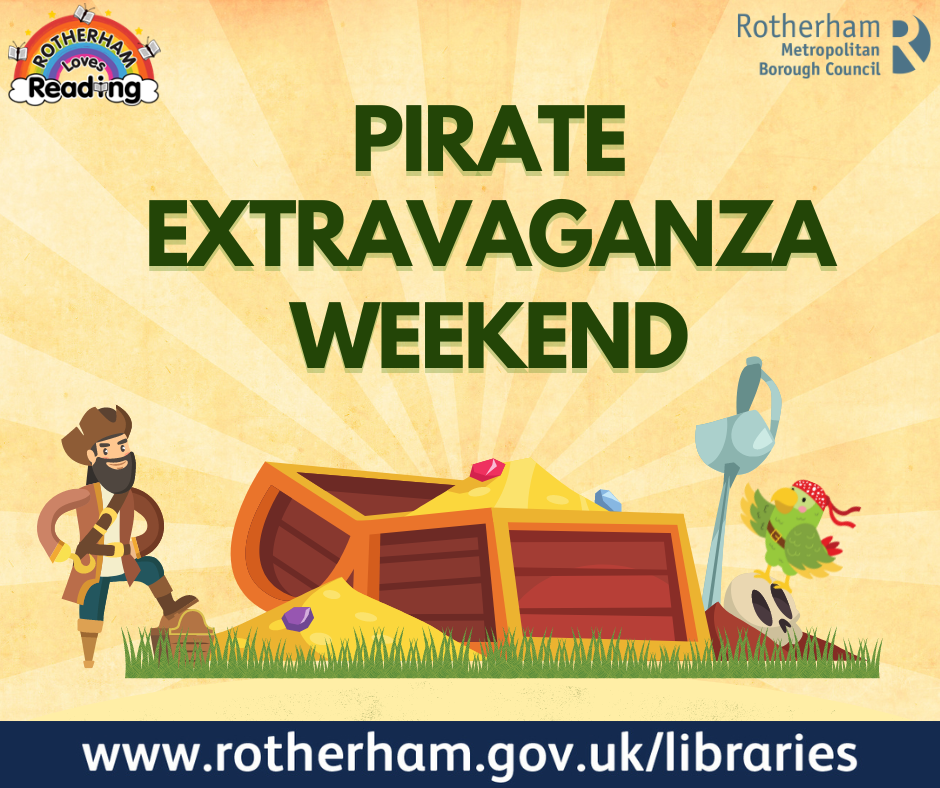 Pirate Extravaganza Weekend - Image of a pirate and treasure chest