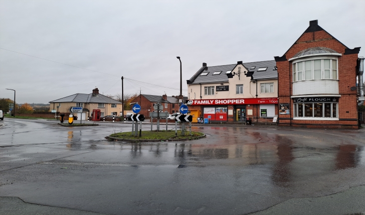 Roundabout and shop rother vale