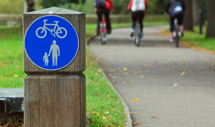 Shared use foot and cycle path sign