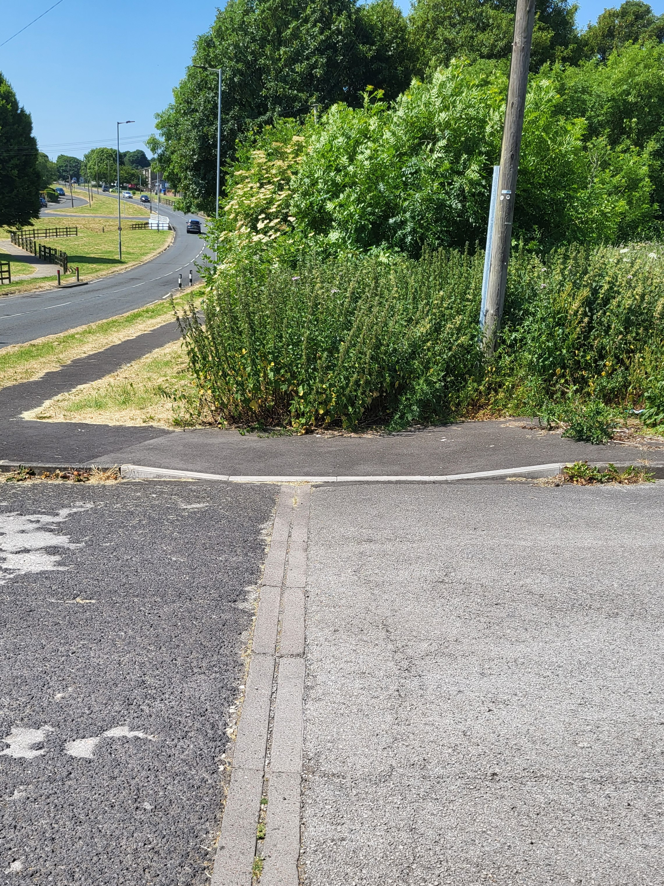 Single footway dropped access kerb