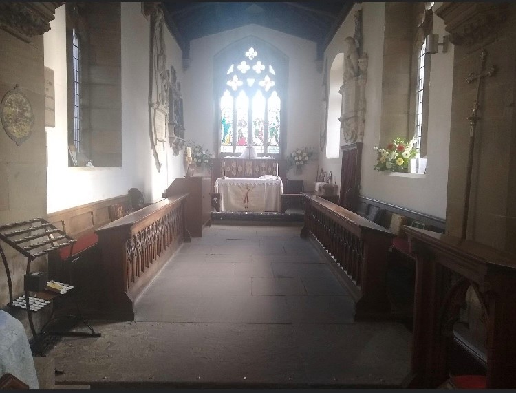 The image show the St leonards Church aisle