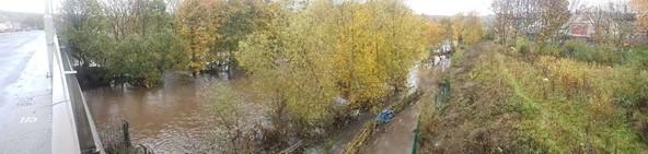 Towpath upstream of rotherham united stadium
