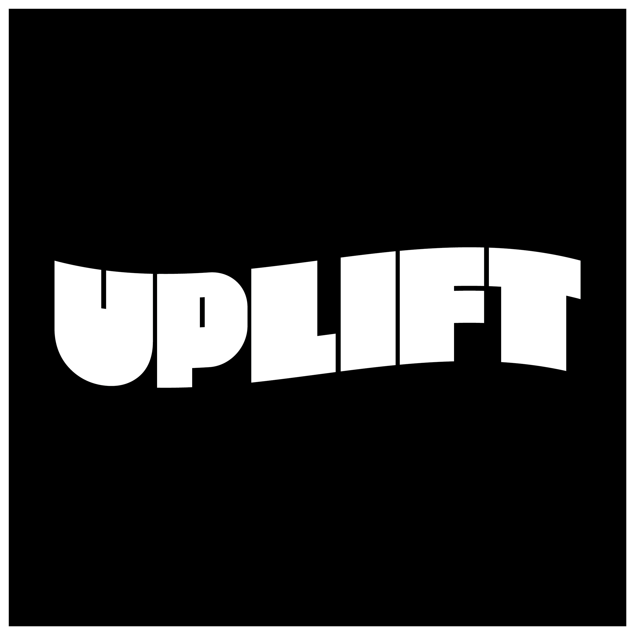 Uplift logo white on black background